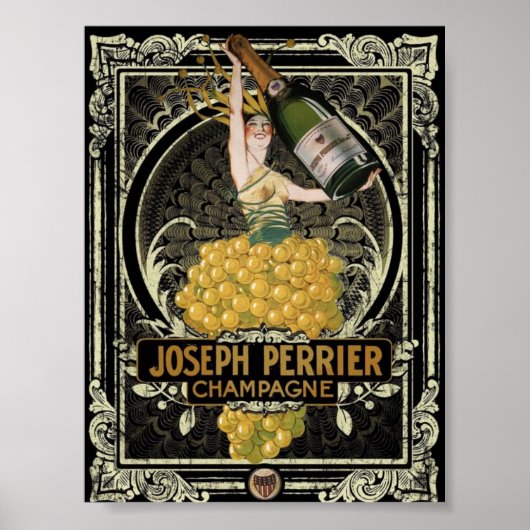 Vintag Perrier Champagne Poster (Vorne)