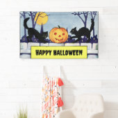 Vintag personalisierbare Katzen KürbisHalloween Banner (Insitu)