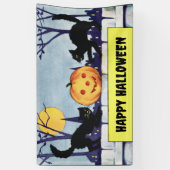 Vintag personalisierbare Katzen KürbisHalloween Banner (Vertikal)