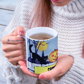 Vintag personalisierbare Katzen KürbisHalloween Tasse