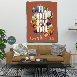 Vintag Personalisiert I Liebe Sie Blume Valentine Poster