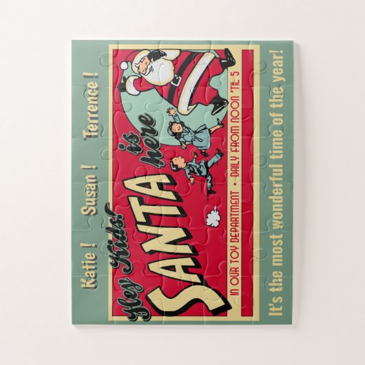 Vintag Personalisierter Santa Puzzle (Vertikal)