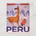 Vintag Peru/Südamerika Postkarte<br><div class="desc">Vintage Travel Ad</div>