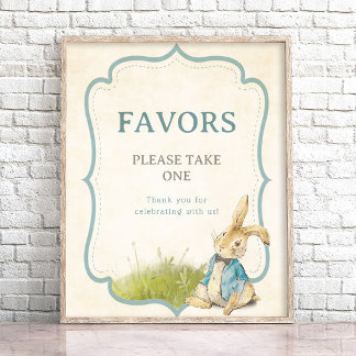 Vintag Peter Rabbit Boy Baby Duschfavoriten Poster