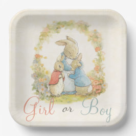 Vintag Peter The Rabbit Gender Reveal Boy Girl Pappteller