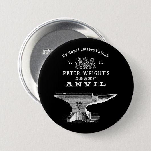 Vintag Peter Wright Anvil Blacksmithing Button (Vorne & Hinten)