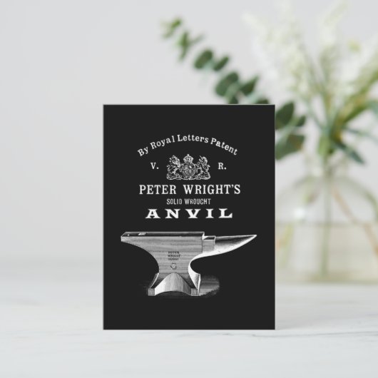 Vintag Peter Wright Anvil Blacksmithing Postkarte (Stehend Vorderseite)