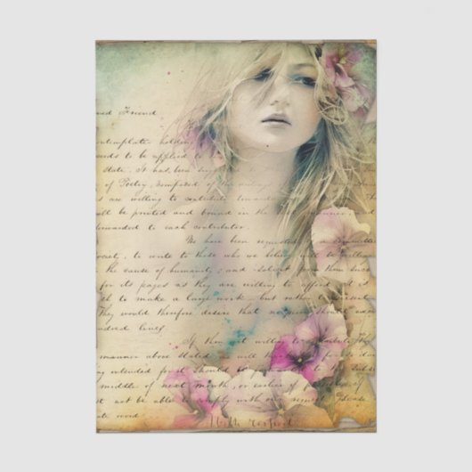 Vintag Petunia Journal IV Seidenpapier (Vorderseite)