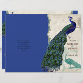 Vintag Pfau 5 - Feierliches Hochzeitsprogramm (Vorne/Hinten)