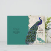 Vintag Pfau 5 - Feierliches Hochzeitsprogramm (Stehend Vorderseite)
