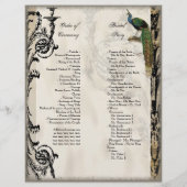 Vintag Pfau 6 - Hochzeitsprogramm (Rückseite)