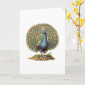 Vintag Pfau...notecard Karte (Gelbe Blume)