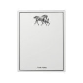 Vintag Pferde Mutter Babyfohlen Notizblock (Rotiert)