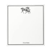 Vintag Pferde Mutter Babyfohlen Notizblock (Vorderseite)