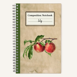 Vintag Pfirsiche Illustration Personalisiert Comp Notizblock