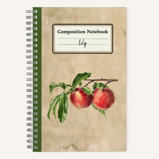Vintag Pfirsiche Illustration Personalisiert Comp Notizblock (Vorderseite)