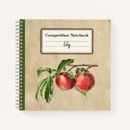 Vintag Pfirsiche Illustration Personalisiert Comp Notizblock