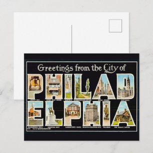 Vintag Philadelphia Greeting Postkarte