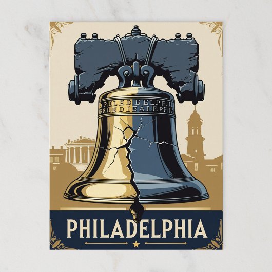 Vintag Philadelphia Liberty Bell Historisch Postkarte