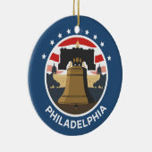 Vintag Philadelphia Liberty Bell Keramik Ornament (Rechts)