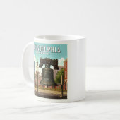 Vintag Philadelphia Pennsylvania Kaffeetasse (Vorderseite Links)