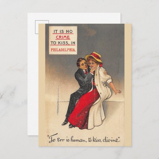 Vintag Philadelphia Pennsylvania Kiss Postkarte (Vorne/Hinten)