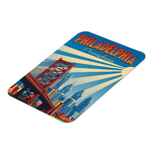Vintag Philadelphia Pennsylvania Magnet (Linke Seite)
