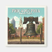 Vintag Philadelphia Pennsylvania Magnet (Vorne)