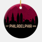 Vintag Philadelphia Philly Pennsylvania Skyline Keramik Ornament (Hinten)