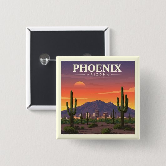 Vintag Phoenix Arizona Button (Vorne & Hinten)