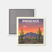 Vintag Phoenix Arizona Magnet (Vorderseite/Rückseite)