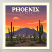 Vintag Phoenix Arizona Poster (Vorne)