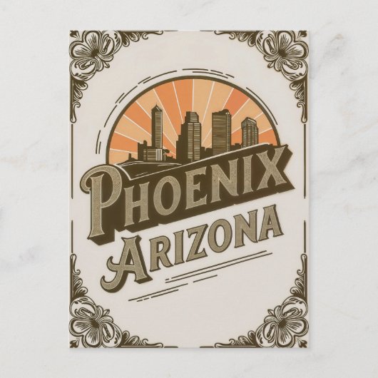 Vintag Phoenix Arizona Postkarte (Vorderseite)