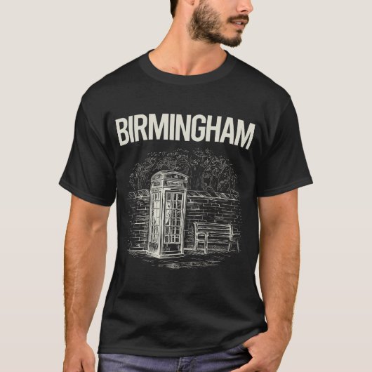 Vintag Phone Booth Birmingham T-Shirt (Vorderseite)