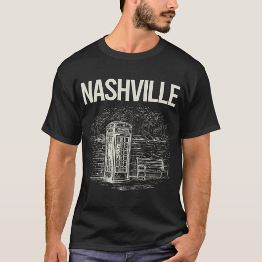Vintag Phone Booth Nashville T-Shirt (Vorderseite)