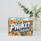 Vintag Phuket, Thailand Postkarte (Stehend Vorderseite)