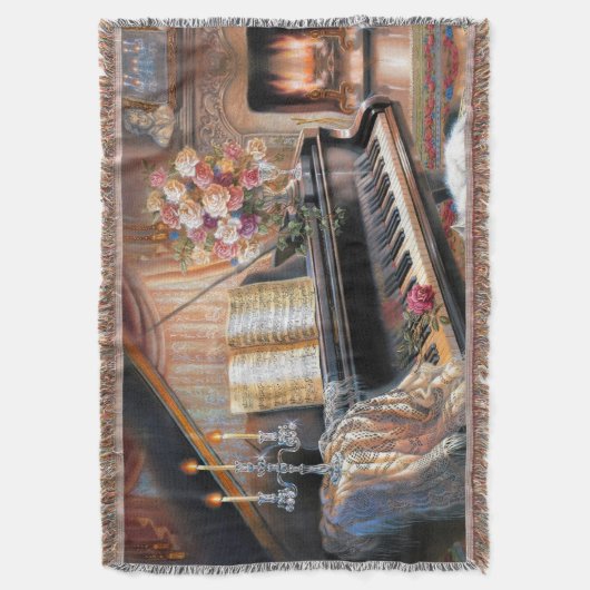 Vintag Piano Zuhause Throw Blanket Decke (Vorderseite Vertikal)