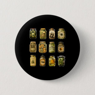 Vintag Pickle Jar Halloween Dosenpfanne Spooky Button