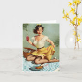 Vintag Picnic Pinup Geburtstag Karte (Gelbe Blume)