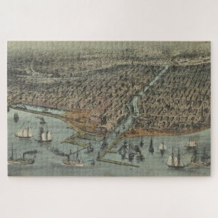 Vintag Pictorial Map of Chicago IL (1907) Puzzle