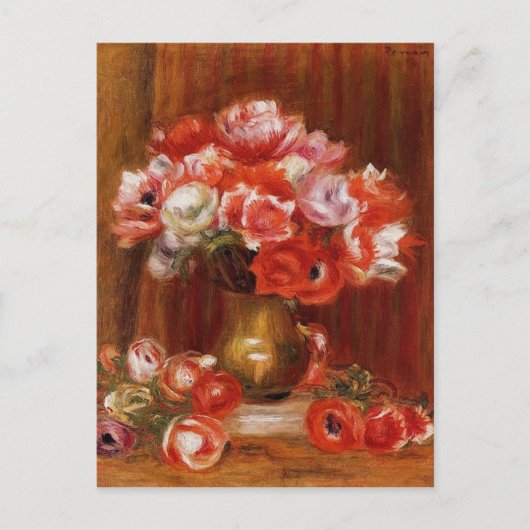 Vintag Pierre-Auguste Renoir Anemones Postkarte (Vorderseite)