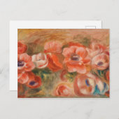 Vintag Pierre Auguste Renoir Blue Pink Anemones Postkarte (Vorne/Hinten)