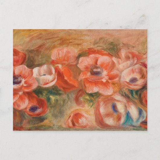 Vintag Pierre Auguste Renoir Blue Pink Anemones Postkarte (Vorderseite)