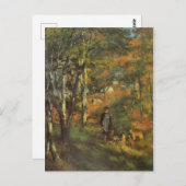 Vintag Pierre Auguste Renoir Jagd im Wald Postkarte (Vorne/Hinten)