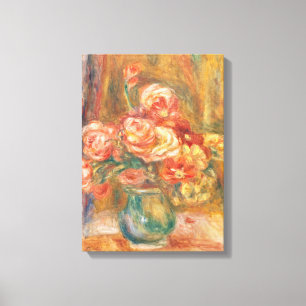 Vintag Pierre Auguste Renoir Vase von Rose Leinwanddruck