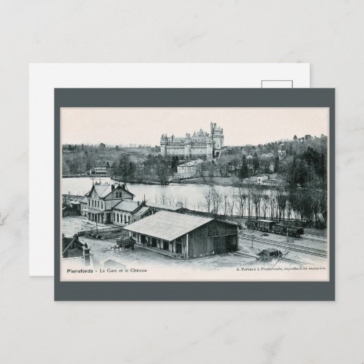 Vintag Pierrefonds Oise Castle Postkarte (Vorne/Hinten)