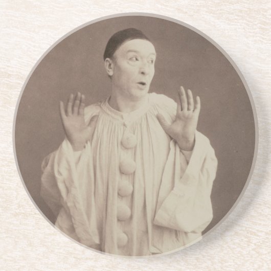 Vintag Pierrot Clown Getränkeuntersetzer (Vorne)