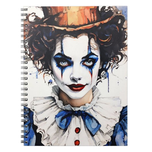 Vintag Pierrot Clown | Notebook Notizblock (Vorderseite)