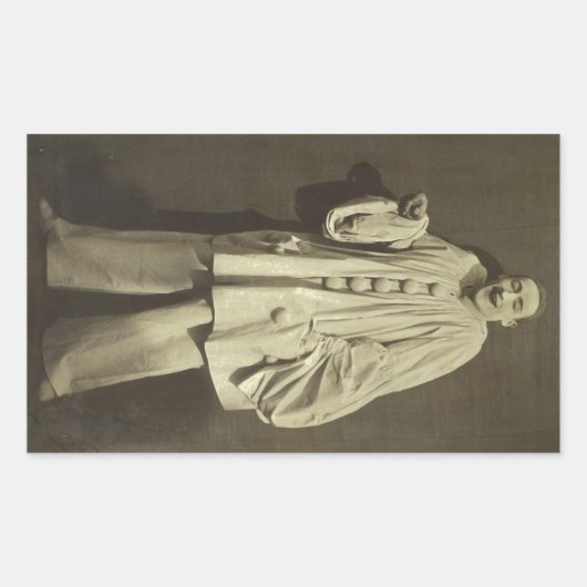 Vintag Pierrot Clown Rechteckiger Aufkleber (Vorderseite)