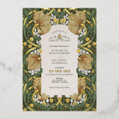 Vintag Pimpernel Pattern William Morris Folieneinladung (Vorderseite)